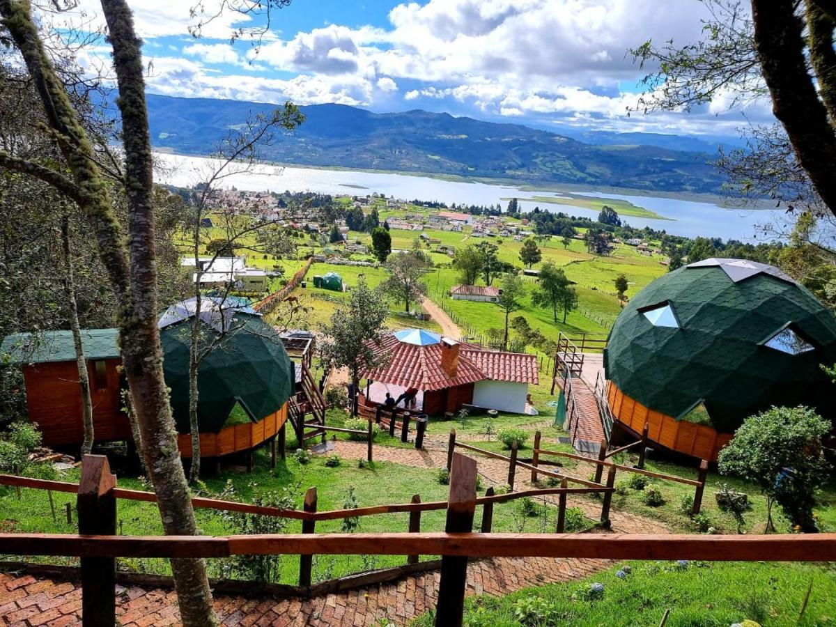 Hotel Glamping sede campestre Mirador a Pueblo Viejo Guatavita Exterior foto