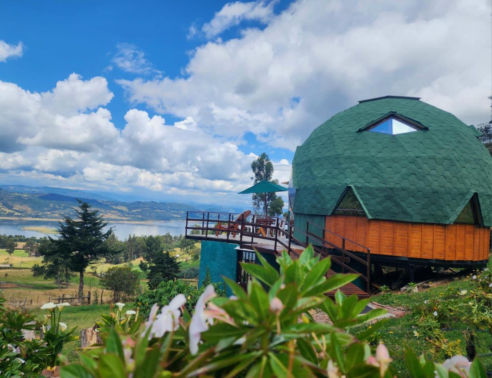 Hotel Glamping sede campestre Mirador a Pueblo Viejo Guatavita Exterior foto
