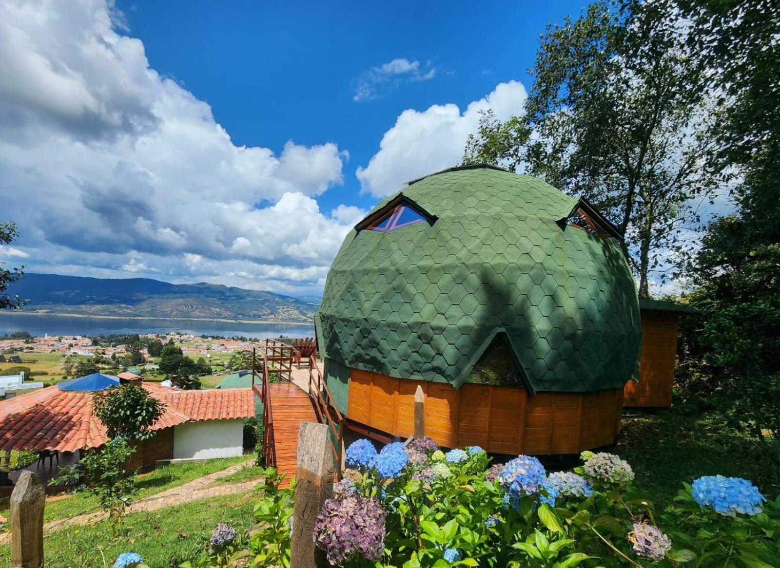 Hotel Glamping sede campestre Mirador a Pueblo Viejo Guatavita Exterior foto