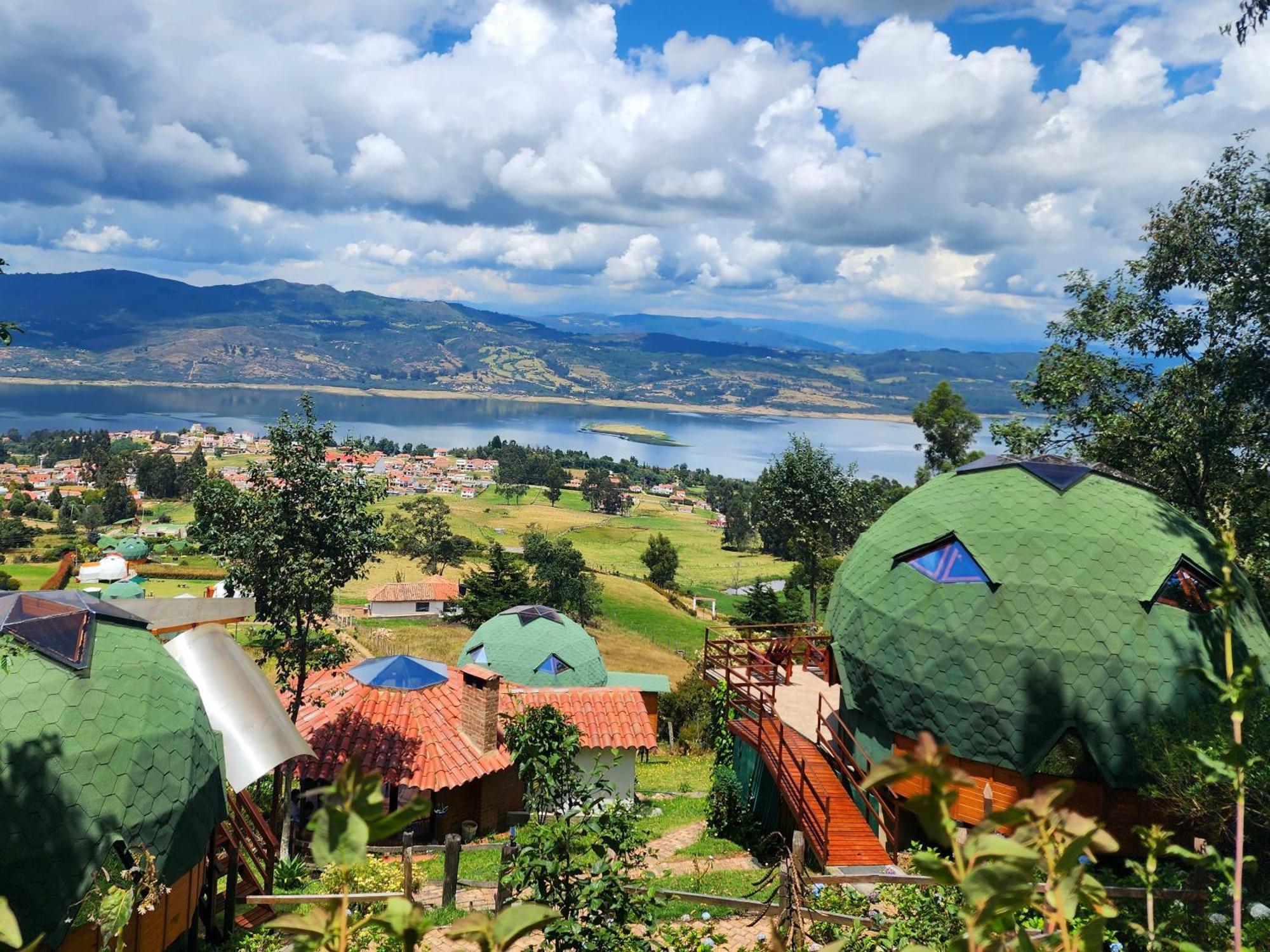 Hotel Glamping sede campestre Mirador a Pueblo Viejo Guatavita Exterior foto
