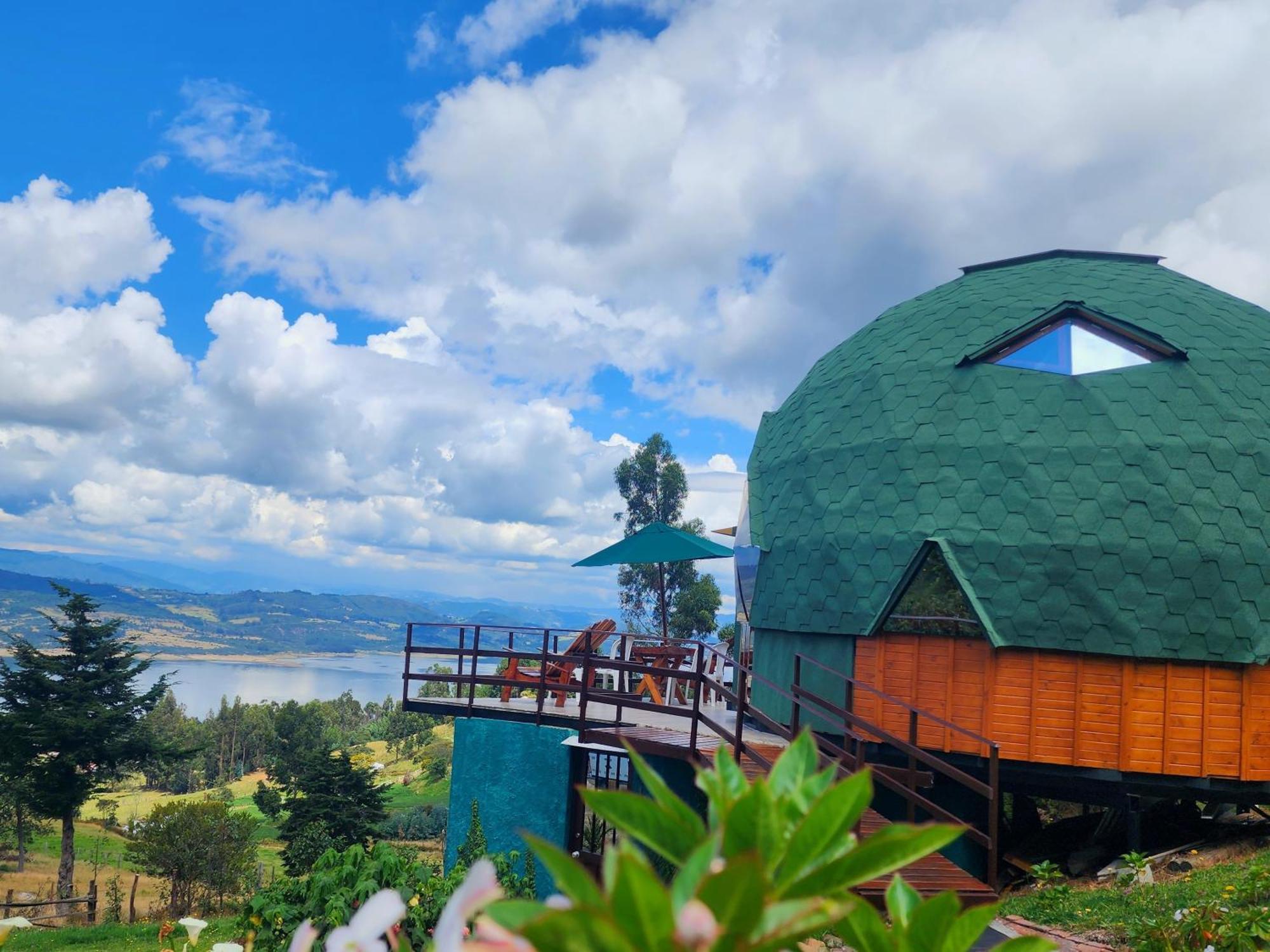Hotel Glamping sede campestre Mirador a Pueblo Viejo Guatavita Exterior foto